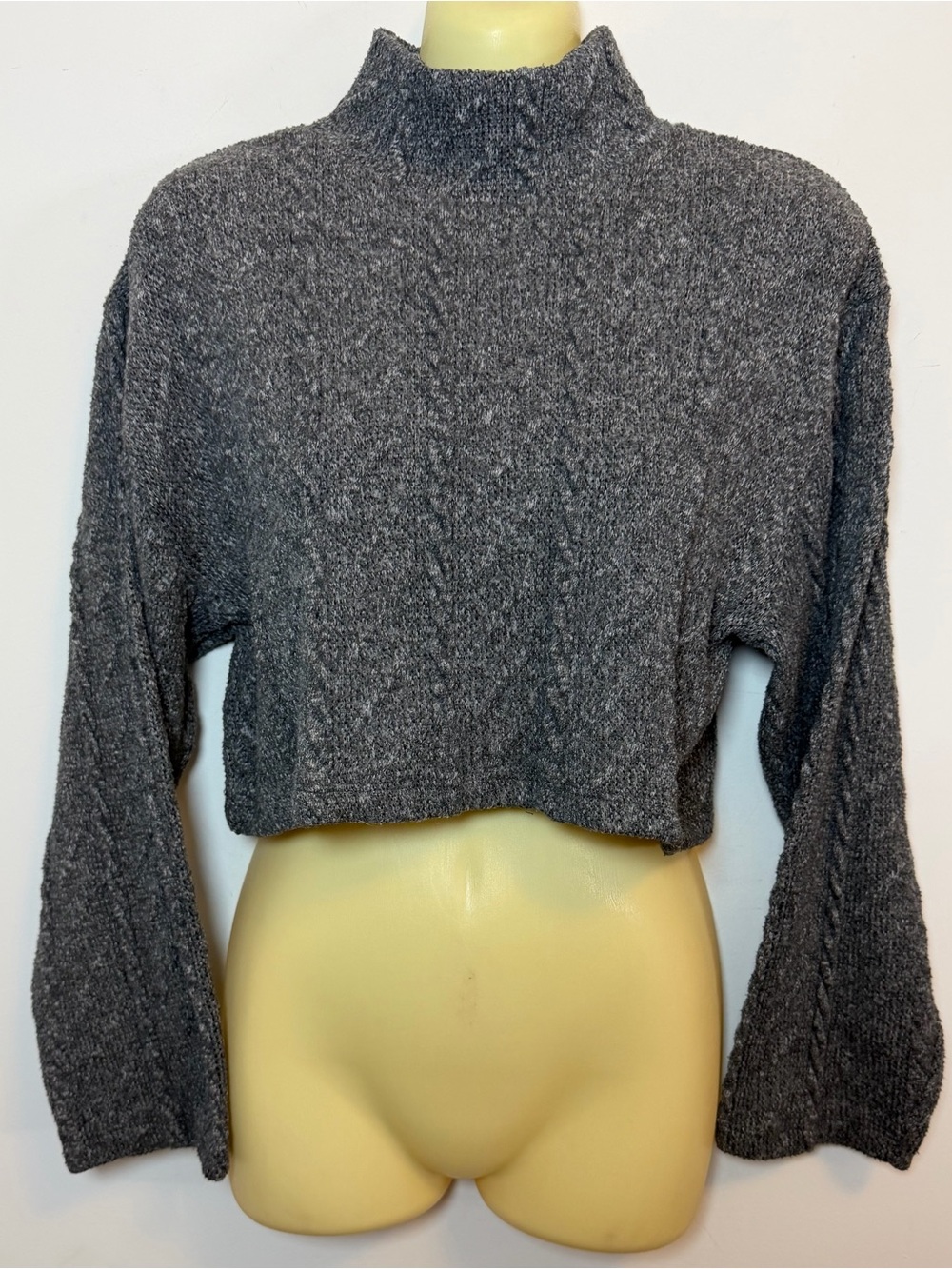 Zara Mockneck Cropped Knit Sweater